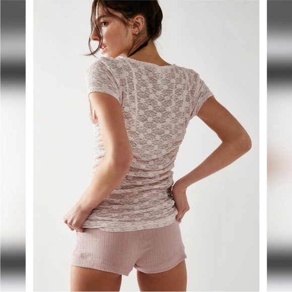 Free People Keep It Simple Lace Baby Tee - Picture 2 of 2